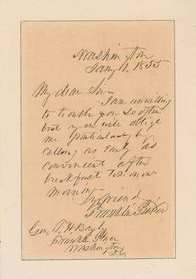 Lot #13 Franklin Pierce Autograph Letter Signed as President - Image 1