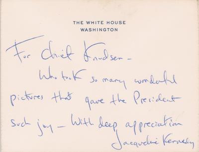 Lot #35 Jacqueline Kennedy Autograph Note Signed