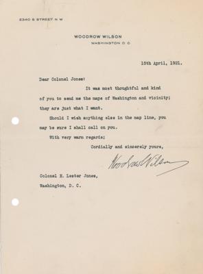 Lot #103 Woodrow Wilson (2) Typed Letters Signed - Image 2