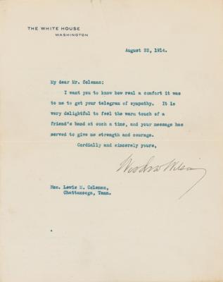 Lot #102 Woodrow Wilson Typed Letter Signed as