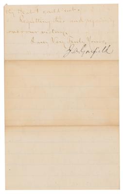 Lot #72 James A. Garfield Letter Signed on Campaign - Image 2