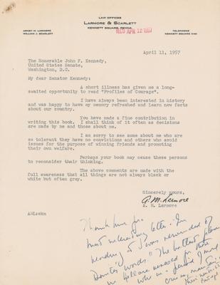 Lot #38 John F. Kennedy Handwritten Note with