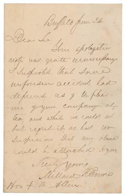 Lot #11 Millard Fillmore Autograph Letter Signed