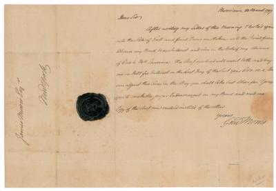 Lot #112 Gouverneur Morris Autograph Letter Signed - Image 1