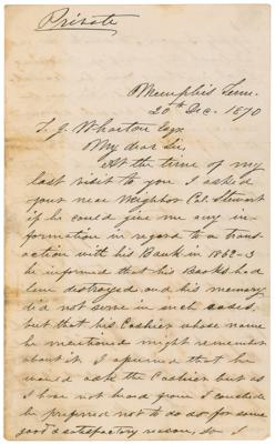 Lot #345 Jefferson Davis Autograph Letter Signed on Finances - Image 1