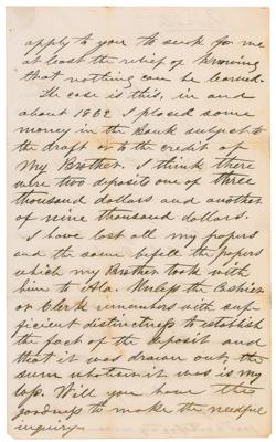 Lot #345 Jefferson Davis Autograph Letter Signed on Finances - Image 2