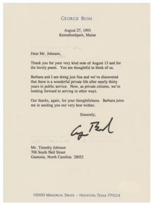 Lot #50 George Bush Typed Letter Signed on Retirement - Image 1