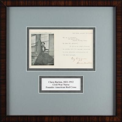 Lot #199 Clara Barton Typed Letter Signed - Image 1