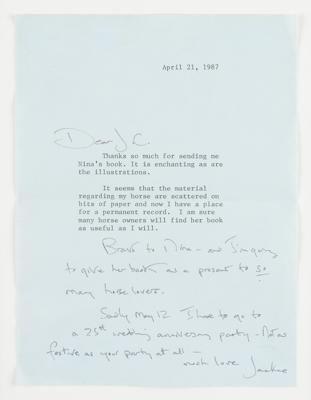 Lot #83 Jacqueline Kennedy Typed Letter Signed - Image 1