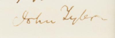 Lot #6 John Tyler Autograph Letter Signed on Politics - Image 3