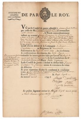 Lot #352 Louis-Joseph de Montcalm Document Signed - Image 1