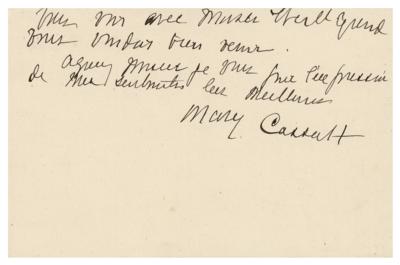 Lot #421 Mary Cassatt Autograph Letter Signed on Degas - Image 2