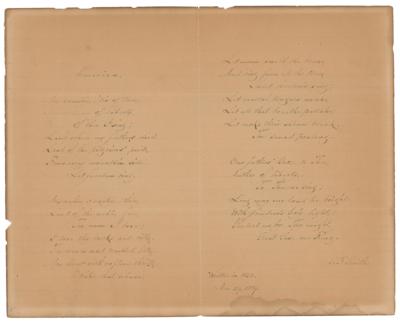 Lot #498 Samuel Francis Smith Signed Handwritten Lyrics for 'America' - Image 2