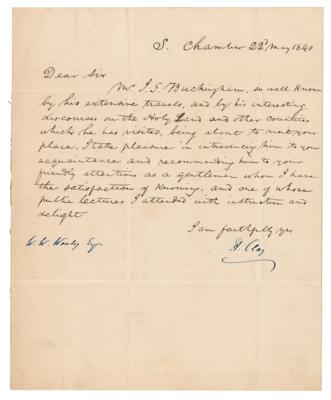 Lot #213 Henry Clay Letter Signed