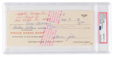 Lot #8003 Steve Jobs Signed 1976 Apple Computer Check - PSA GEM MINT 10 - Image 1