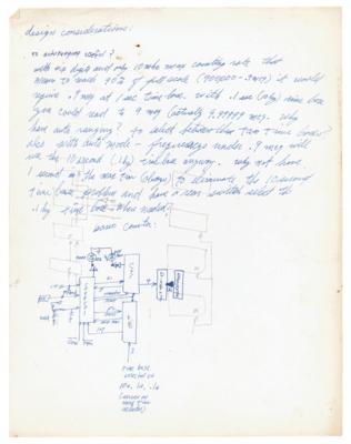Lot #8001 Steve Jobs Handwritten Technical Instructions and Annotated Schematics (1971)