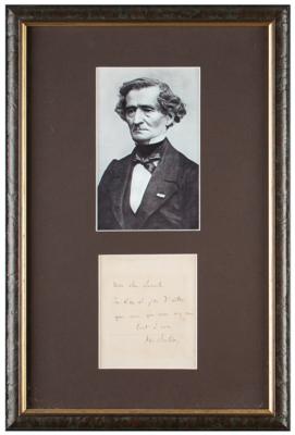 Lot #596 Hector Berlioz Autograph Note Signed