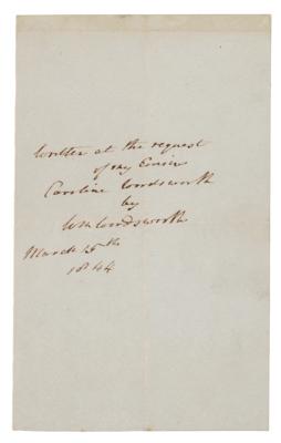 Lot #513 William Wordsworth Signature - Image 1