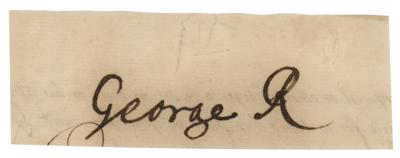Lot #199 King George I Signature