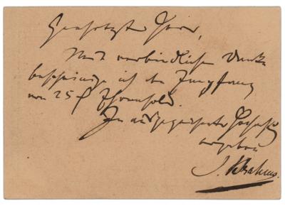 Lot #523 Johannes Brahms Autograph Letter Signed