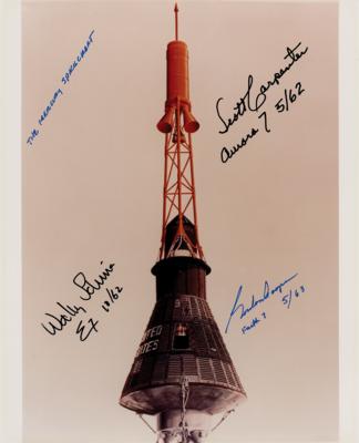 Lot #351 Mercury Astronauts: Carpenter, Cooper, and Schirra Signed Photograph - Image 1