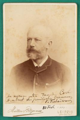 Lot #552 Pyotr Ilyich Tchaikovsky Signed Photograph (European Tour)