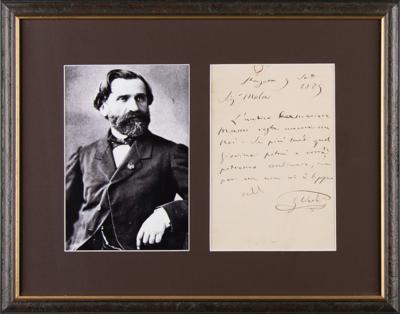 Lot #558 Giuseppe Verdi Autograph Letter Signed