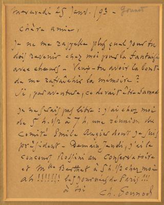 Lot #624 Charles Gounod Autograph Letter Signed - Image 2