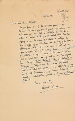 Lot #471 Robert Graves Autograph Letter Signed