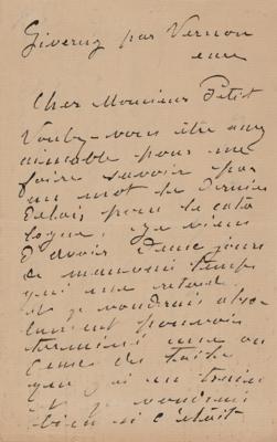 Lot #373 Claude Monet Autograph Letter Signed