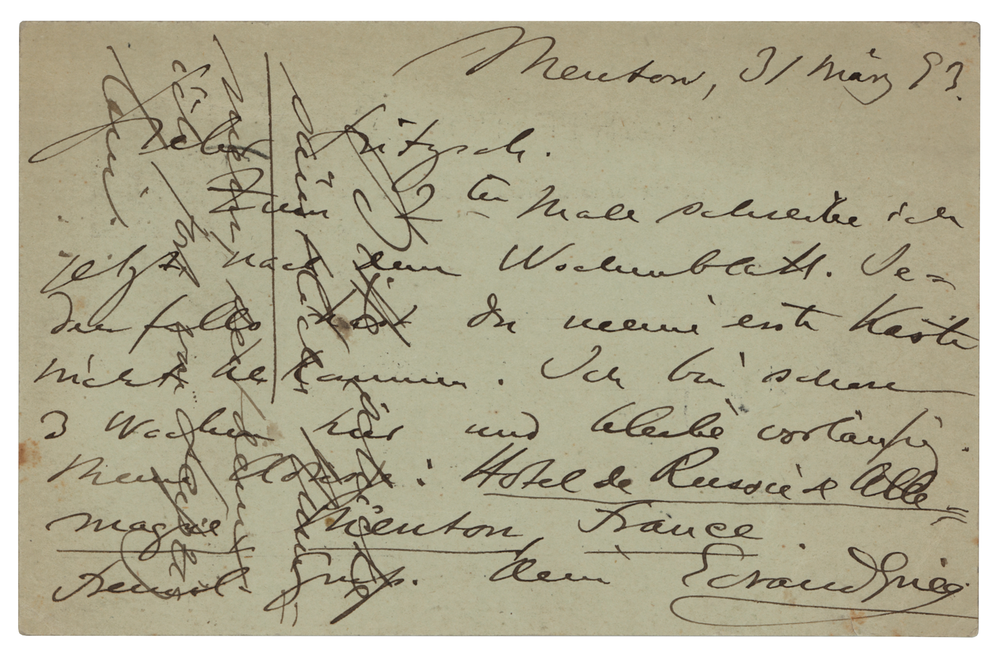 Lot #534 Edvard Grieg Autograph Letter Signed