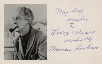 Lot #393 Norman Rockwell Signed Photograph