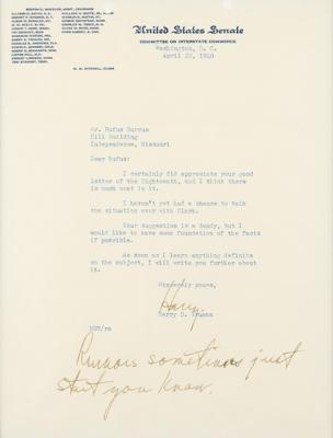 Lot #102 Harry S. Truman Typed Letter Signed - Image 1