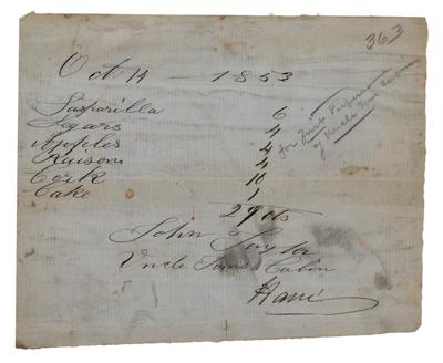 Lot #504 Harriet Beecher Stowe: Uncle Tom's Cabin Expense Account