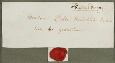 Lot #597 Hector Berlioz Hand-Addressed Mailing Panel to Felix Mendelssohn-Bartholdy - Image 2