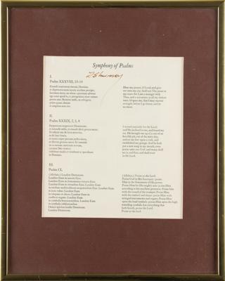 Lot #658 Igor Stravinsky Signed Lyric Sheet - Image 2