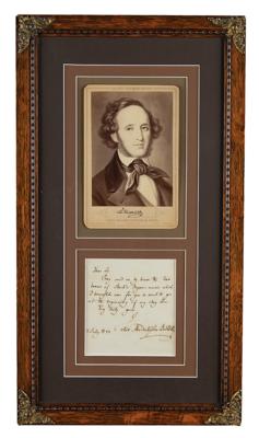 Lot #537 Felix Mendelssohn-Bartholdy Autograph Letter Signed