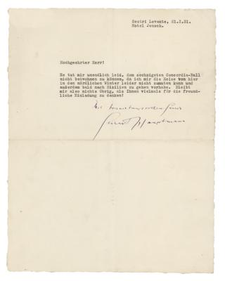 Lot #474 Gerhart Hauptmann Typed Letter Signed - Image 1