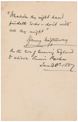 Lot #137 Henry M. Stanley Autograph Quote Signed