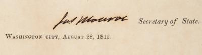 Lot #4 James Monroe War of 1812 Document Signed - Image 3
