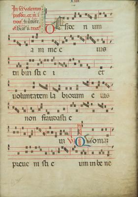 Lot #140 15th Century Gregorian Chant Leaf