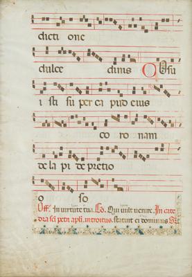 Lot #140 15th Century Gregorian Chant Leaf - Image 2