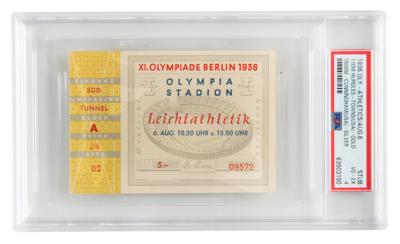 Lot #919 Berlin 1936 Summer Olympics Athletics Ticket Stub - PSA VG-EX 4 - Image 1