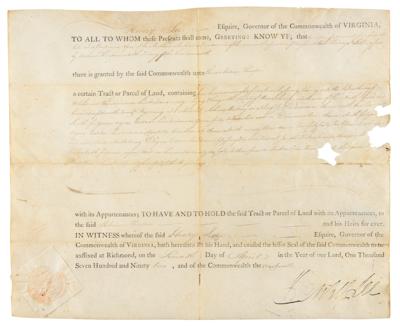 Lot #282 Henry Lee Document Signed