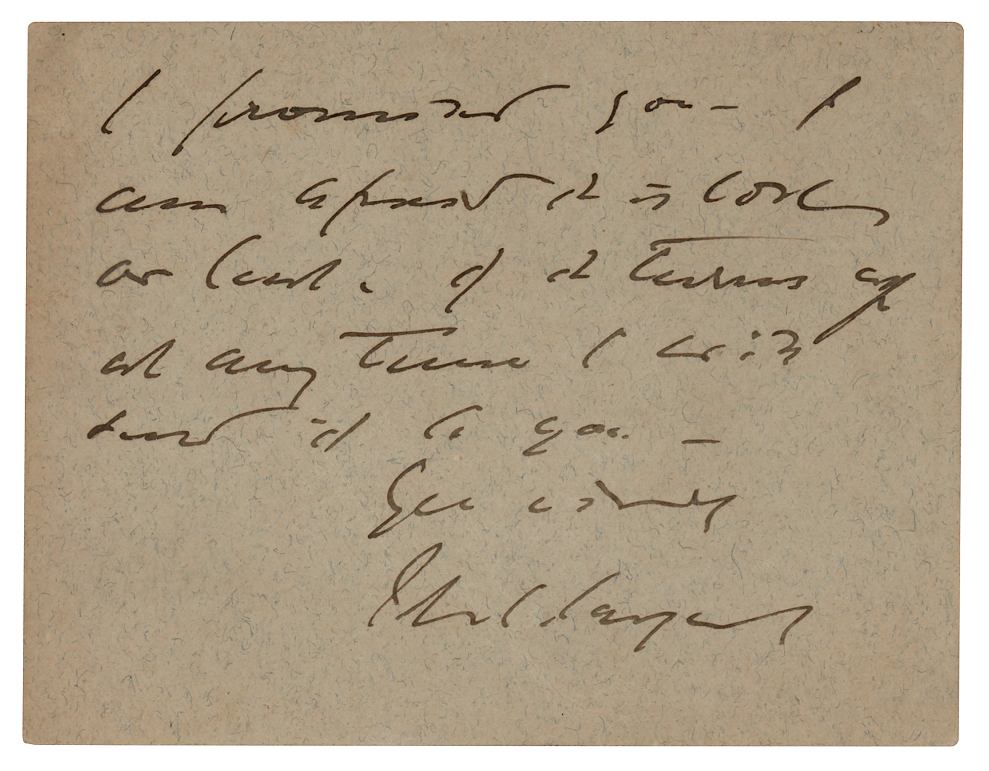 Lot #399 John Singer Sargent Autograph Letter Signed