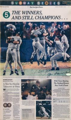 Lot #928 NY Yankees: 2000 Multi-Signed Photograph w/ Jeter, Rivera, Torre