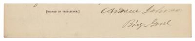 Lot #17 Andrew Johnson Signature
