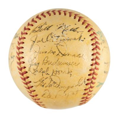 Lot #911 NY Yankees: 1952 Team-Signed Baseball w/ Bold Mantle - Image 4