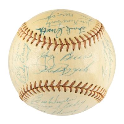 Lot #914 NY Yankees: 1956 Team-Signed Baseball w/ Mantle, Berra, Ford