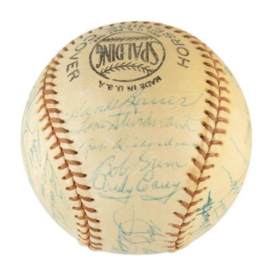 Lot #914 NY Yankees: 1956 Team-Signed Baseball w/ Mantle, Berra, Ford - Image 2